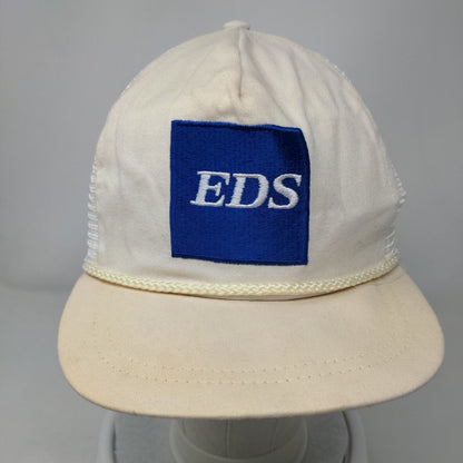 EDS Snapback Mesh Back Rope Trucker Hat Tan One Size Embroidered