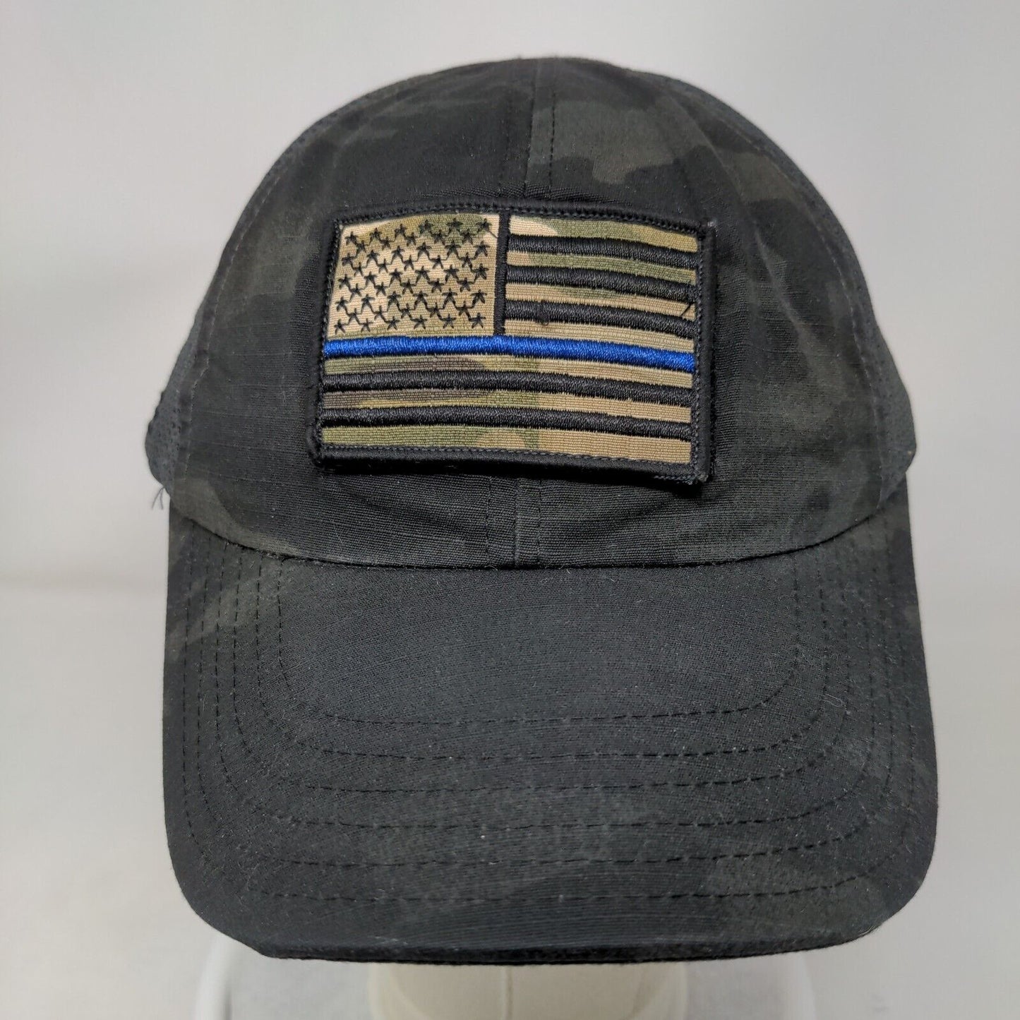 American Flag Strapback Hat Camouflage One Size Embroidered Patriotic Nine Line