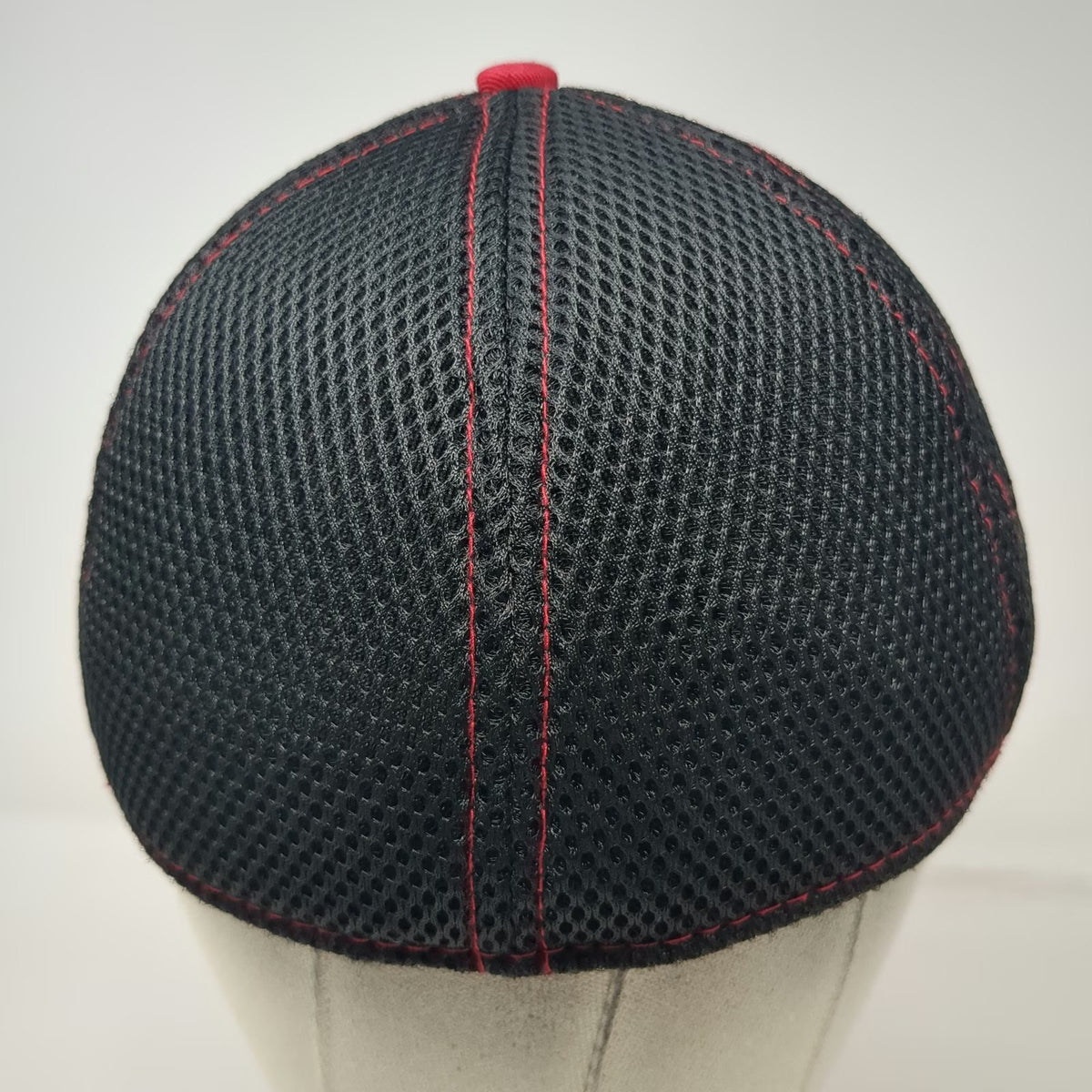 Utah Utes NCAA New Era Black Hat Cap L Mesh Stretch Fit Red Contrast Stitching