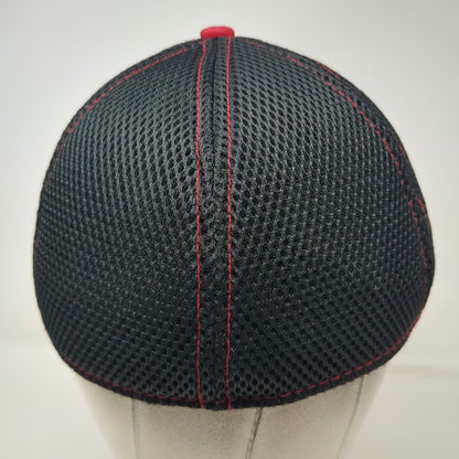 Utah Utes NCAA New Era Black Hat Cap L Mesh Stretch Fit Red Contrast Stitching