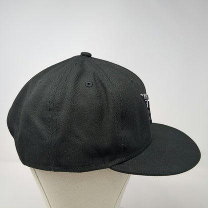 New Era Snapback Hat Black One Size Paper Plane 9FIFTY Flat Brim Stars Stripes