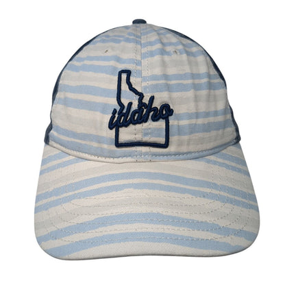 Idaho Slideback Hat Blue One Size Adjustable Embroidered Striped Home Free