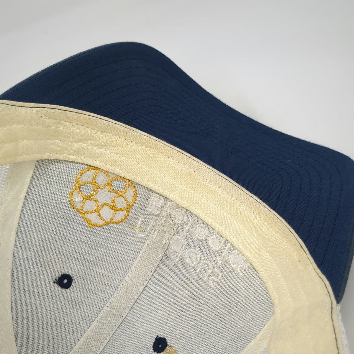 Yupoong Trucker Hat Blue White Yellow One Size Nucleus Biologics Snapback Mesh