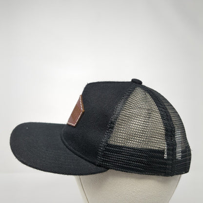 Eat Beef Patch Snapback Mesh Back Trucker Hat Black One Size Adjustable