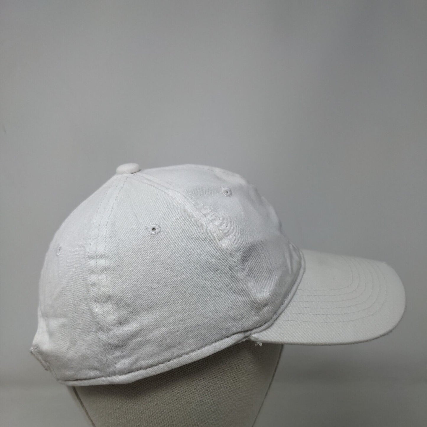 George Strapback Hat White One Size Adjustable Vented Holes Distressed Blank