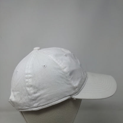 George Strapback Hat White One Size Adjustable Vented Holes Distressed Blank