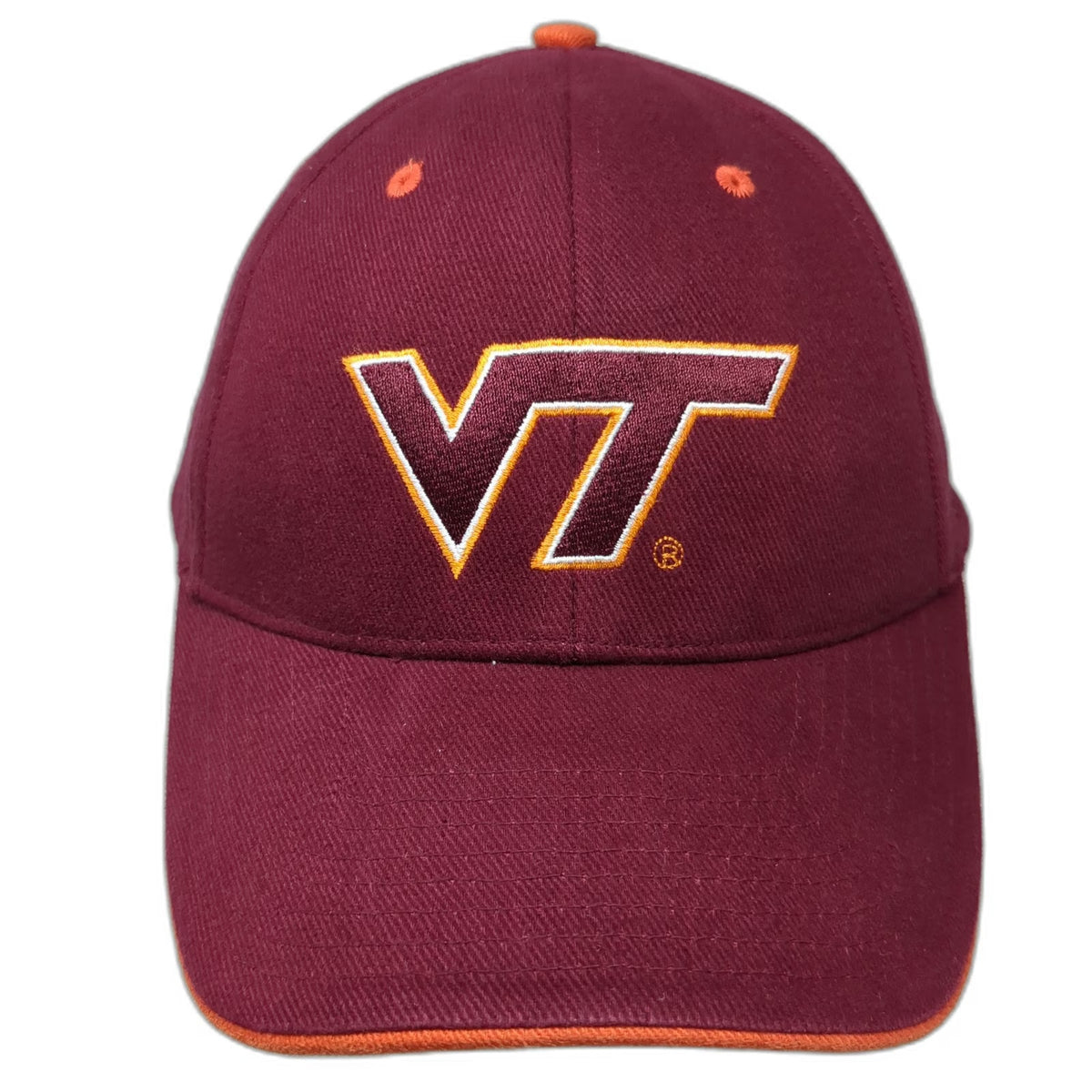 Signatures Virginia Tech Hokies NCAA Cap Red Orange One Size VT Logo Strapback