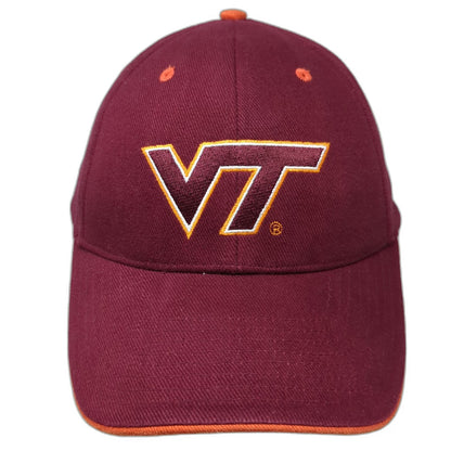 Signatures Virginia Tech Hokies NCAA Cap Red Orange One Size VT Logo Strapback