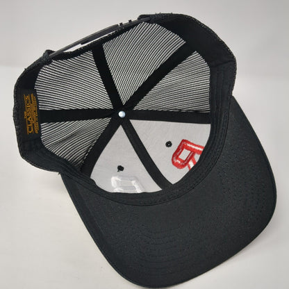 RB Snapback Trucker Hat Black OS Adjustable Embroidered Mesh Classics Yupoong