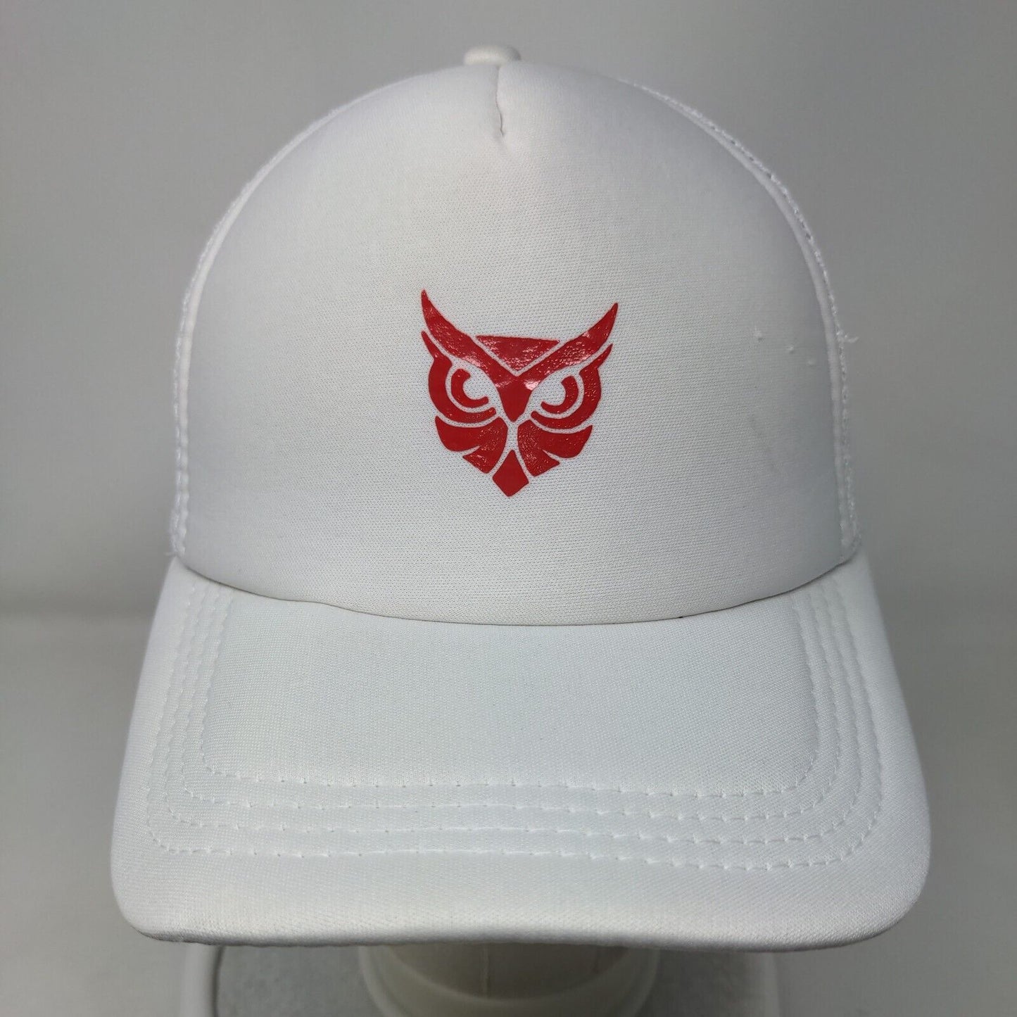 Owl Snapback Trucker Hat White One Size Adjustable Mesh Back 6 Panel