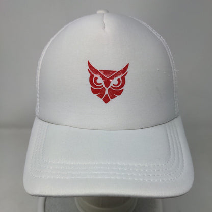Owl Snapback Trucker Hat White One Size Adjustable Mesh Back 6 Panel