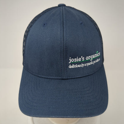 Josie's Organics Snapback Trucker Hat Blue One Size Mesh Back Yupoong