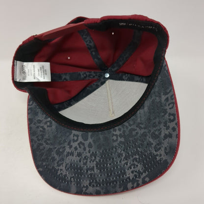 Billabong Snapback Hat Red One Size Adjustable Embroidered Vented Holes 6 Panel