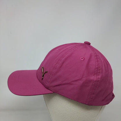 PUMA Gold Metal Cat Slideback Hat Pink OSFA Adjustable Solid 6 Panel