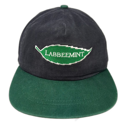 hhn 5 Panel Blue Green One Size Slideback Labbeemint Leaf Logo USA Made Hat