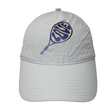 Love Strapback Hat White One Size Adjustable Graphic Print Vented Holes Nylon
