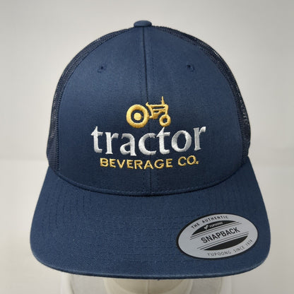 Tractor Beverage Co. Snapback Trucker Hat Blue OS Adjustable Mesh Back Yupoong