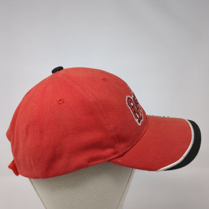 Reckless Classic Strapback Hat Red One Size Rhinestone Embroidered