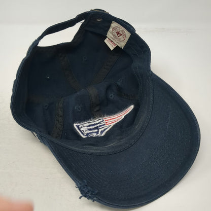 '47 New England Patriots NFL Blue One Size Cap Distressed Slideback Buckle Hat