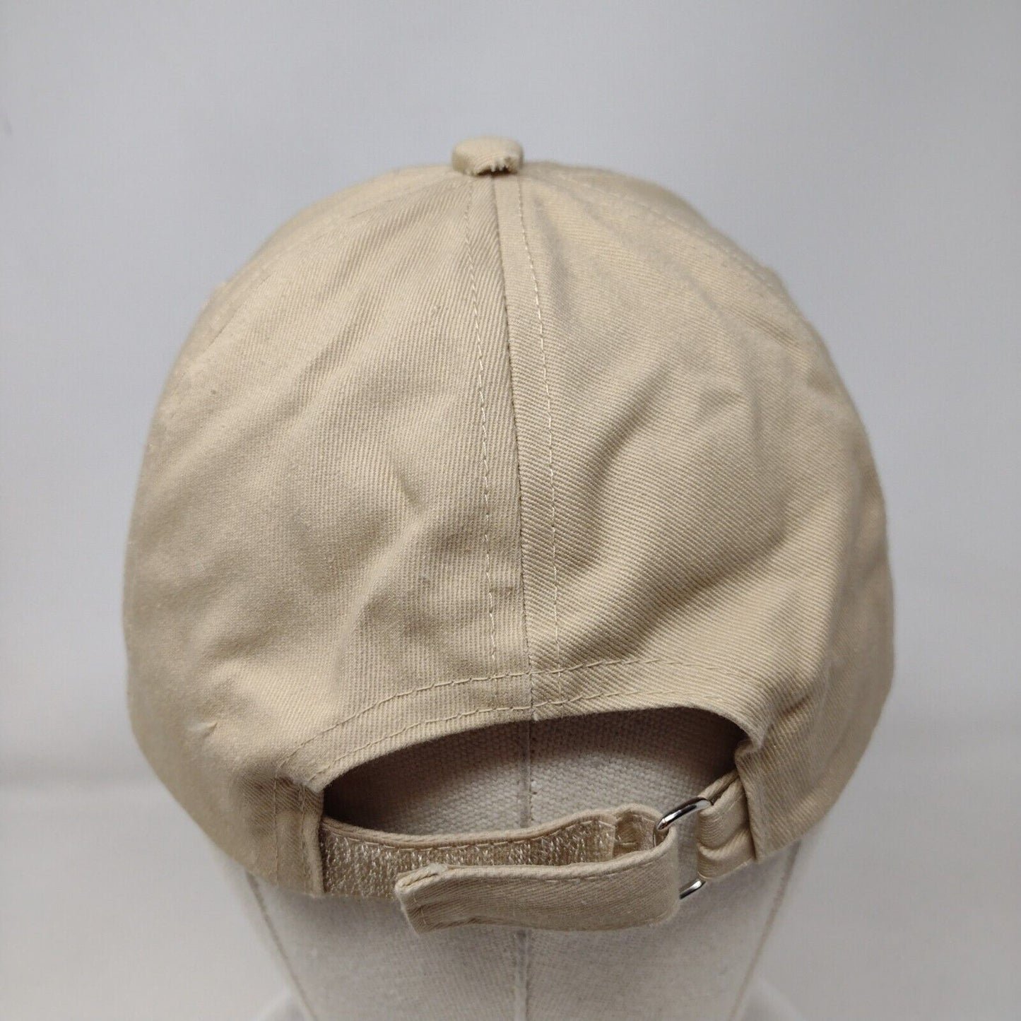 Unbranded Strapback Hat Tan One Size Adjustable Vented Holes 6 Panel Blank