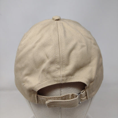Unbranded Strapback Hat Tan One Size Adjustable Vented Holes 6 Panel Blank