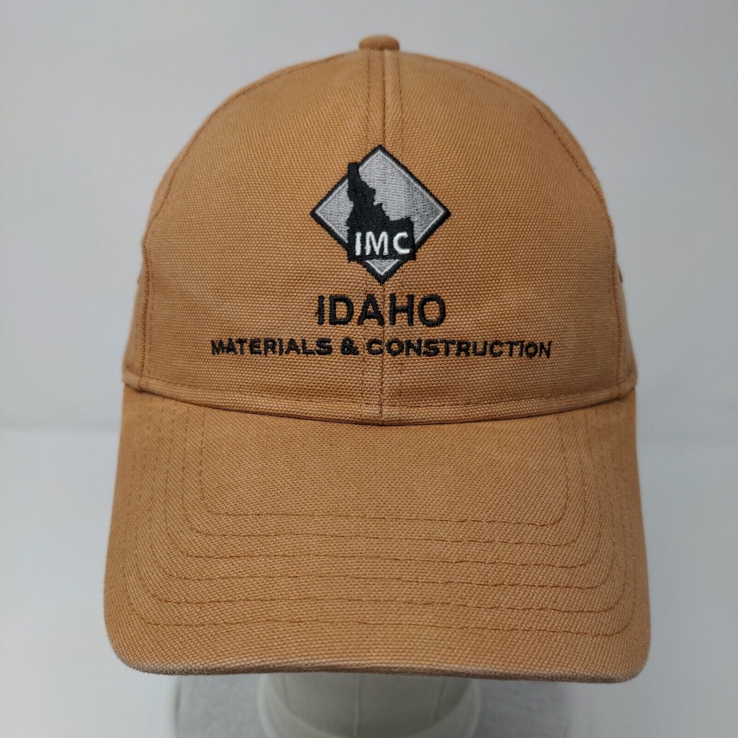 Idaho Materials & Construction Strapback Hat Tan OSFM Embroidered Otto