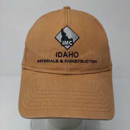 Idaho Materials & Construction Strapback Hat Tan OSFM Embroidered Otto