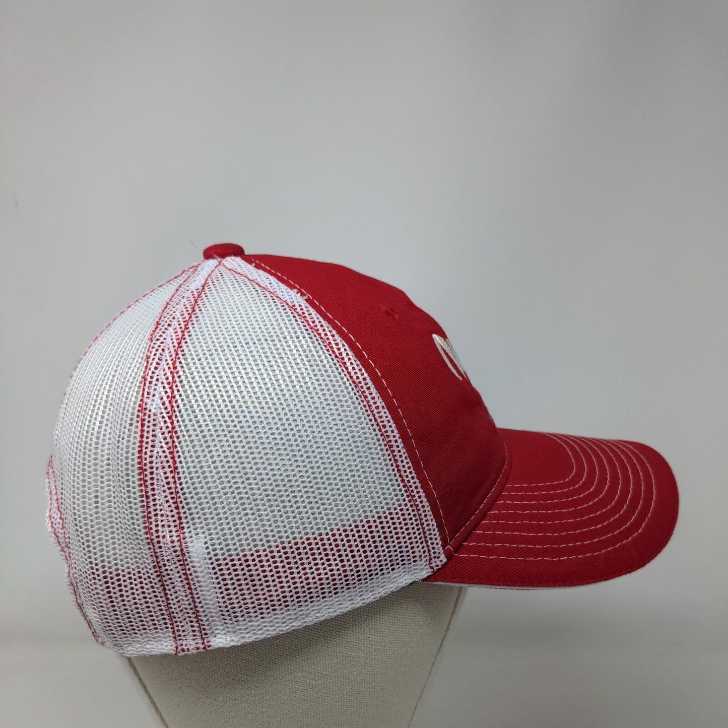 Woodie's Wash Shack Snapback Mesh Back Trucker Hat Red Adult Colorblock