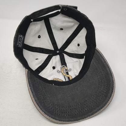 Gray Baseball Cap One Size Embroidered Anchor Nautical Distressed Adjustable Hat