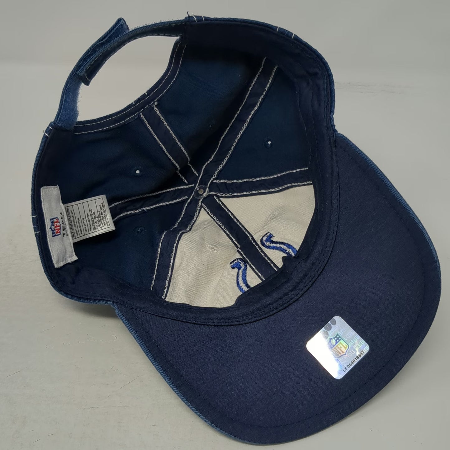 Indianapolis Colts NFL Team Apparel Blue One Size Cap Hat Horseshoe Logo Stitch