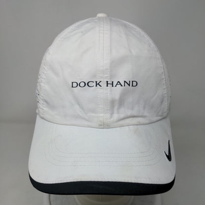 Dock Hand Strapback Hat White OSFM Adjustable Embroidered Swoosh Nike Golf