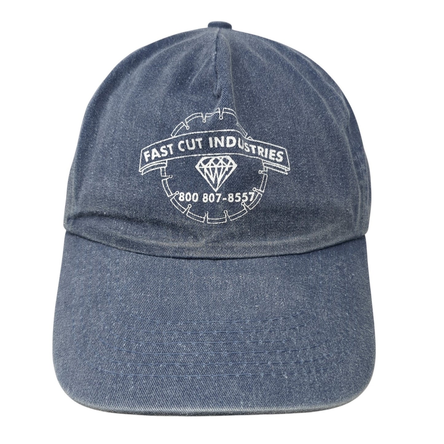Fast Cut Industries Baseball Cap Blue One Size Adjustable Embroidered Denim