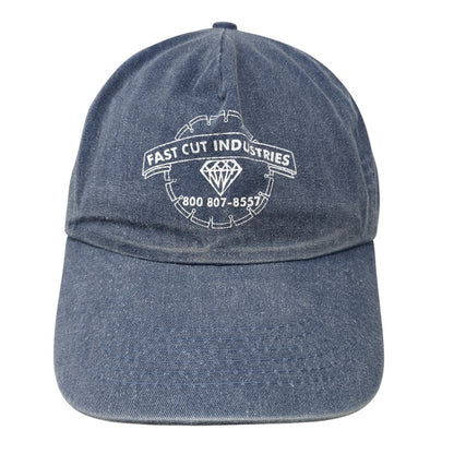 Fast Cut Industries Baseball Cap Blue One Size Adjustable Embroidered Denim
