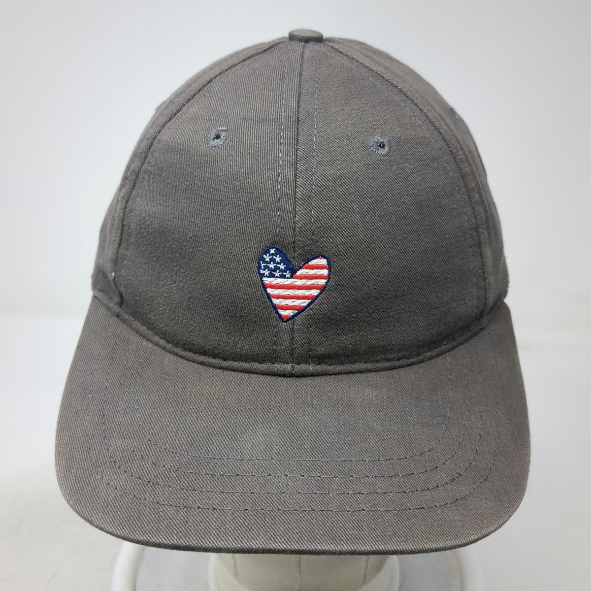 Love Your Melon Baseball Cap Gray One Size American Flag Heart Hat Made in USA