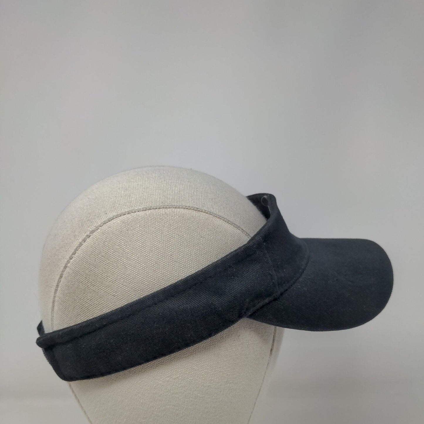 Kid'z'Kap Kids Strapback Sun Visor Black OSFM Adjustable Embroidered Cotton
