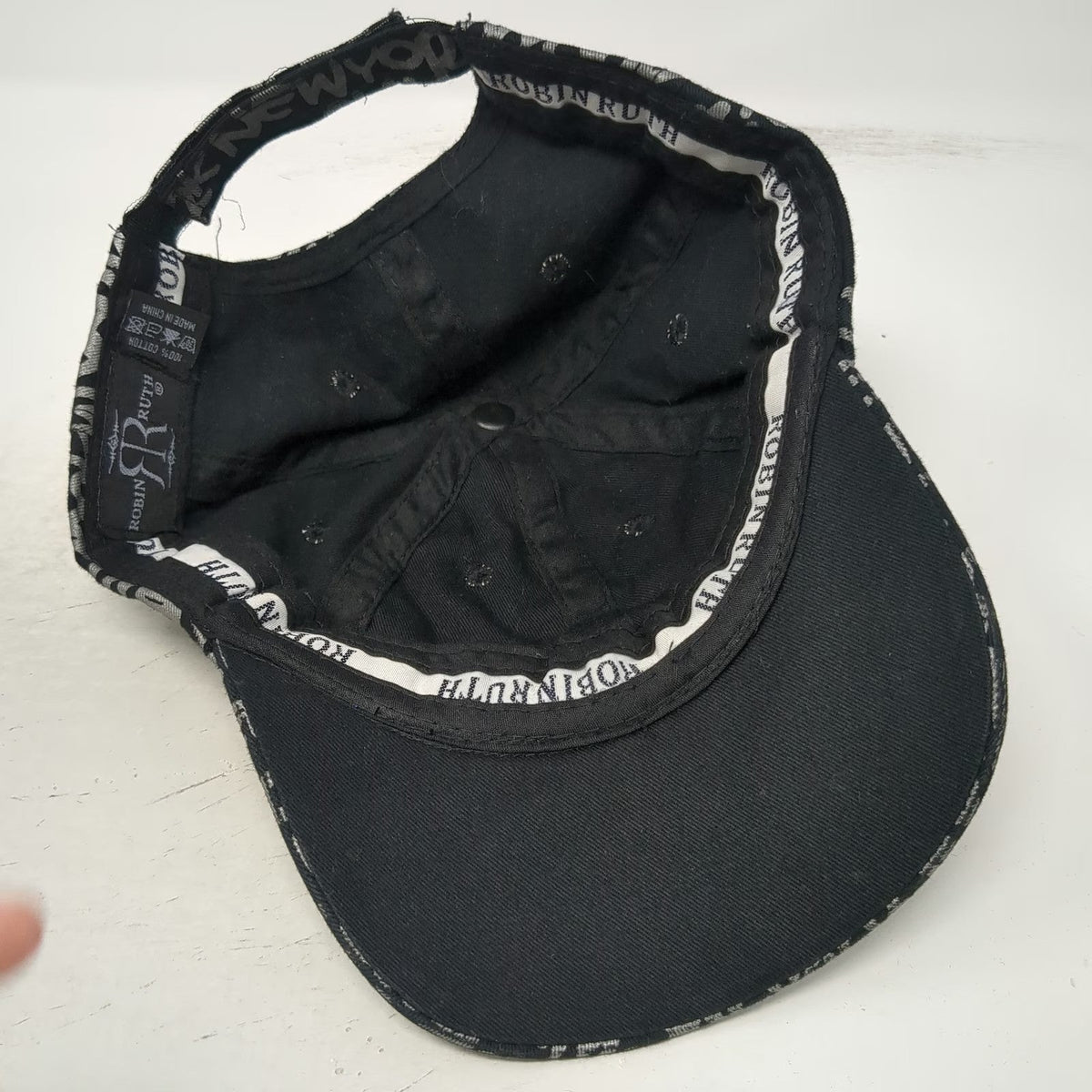 Robin Ruth New York Baseball Cap Black Gray One Size Allover Print City Hat