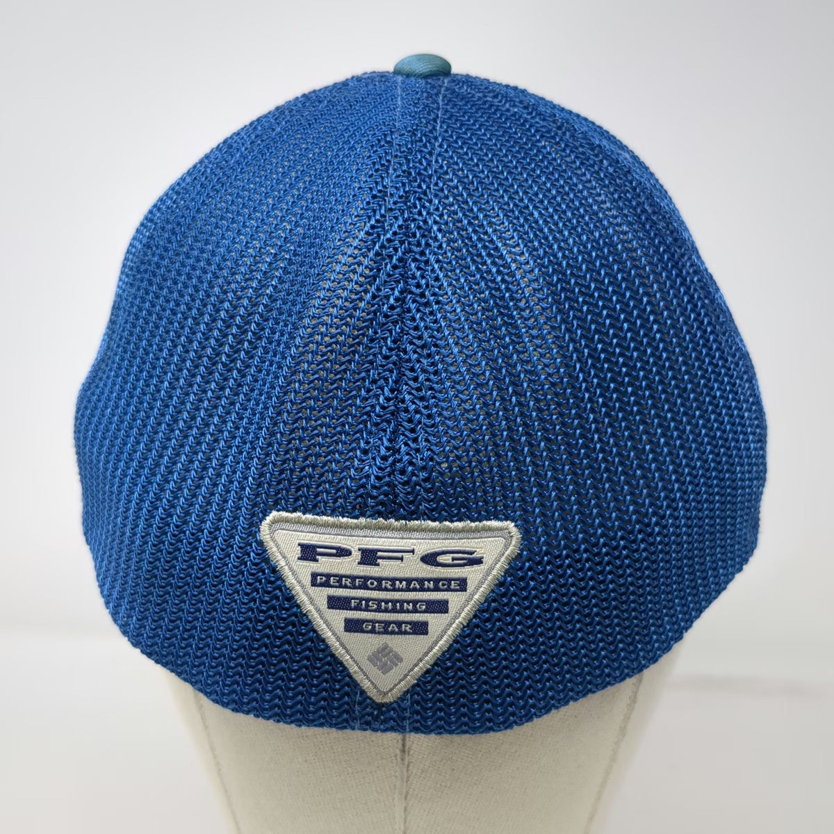 Columbia Baseball Cap Blue XL Mesh Back Stretch Fit Performance Fishing Gear hat