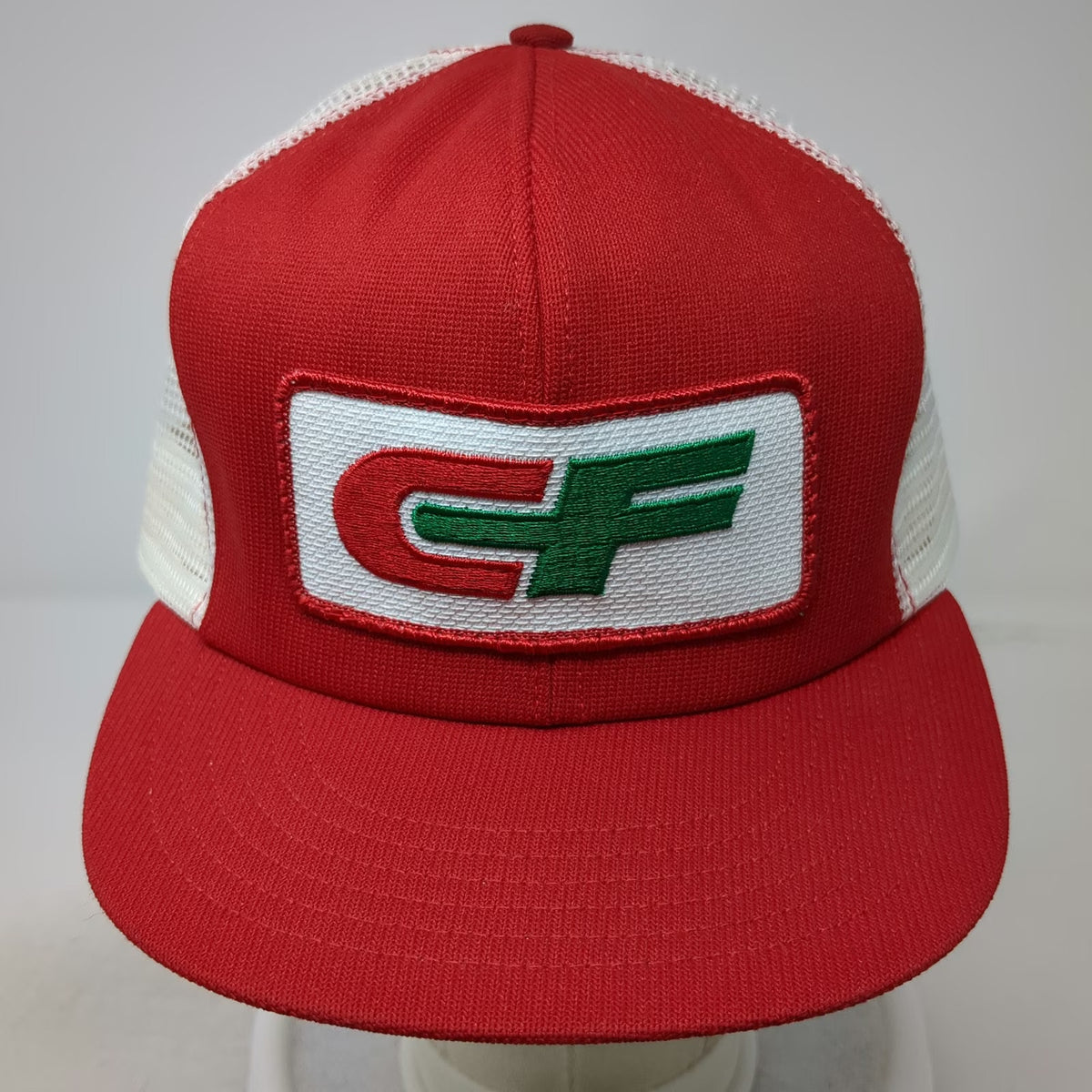Tonkin Trucker Hat Red White One Size Consolidated Freightways CF Patch USA