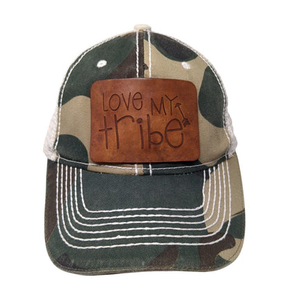 Love My Tribe Patch Strapback Trucker Hat Camo One Size Mesh Back