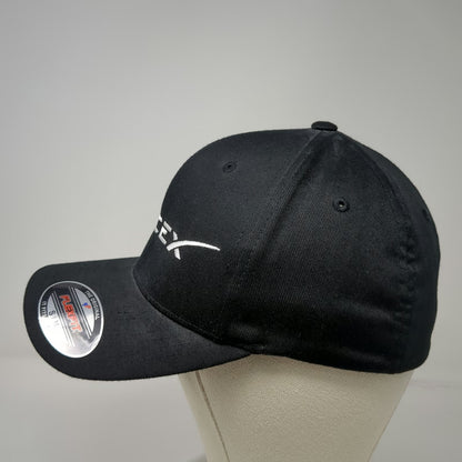 Flexfit Baseball Cap Black M SpaceX Logo Embroidered Aerospace Rocket Fitted Hat