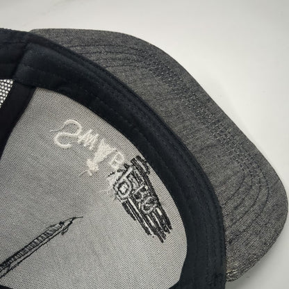 Trucker Hat Gray One Size Swab Pro Embroidered Logo Mesh Back Snapback Flat Bill
