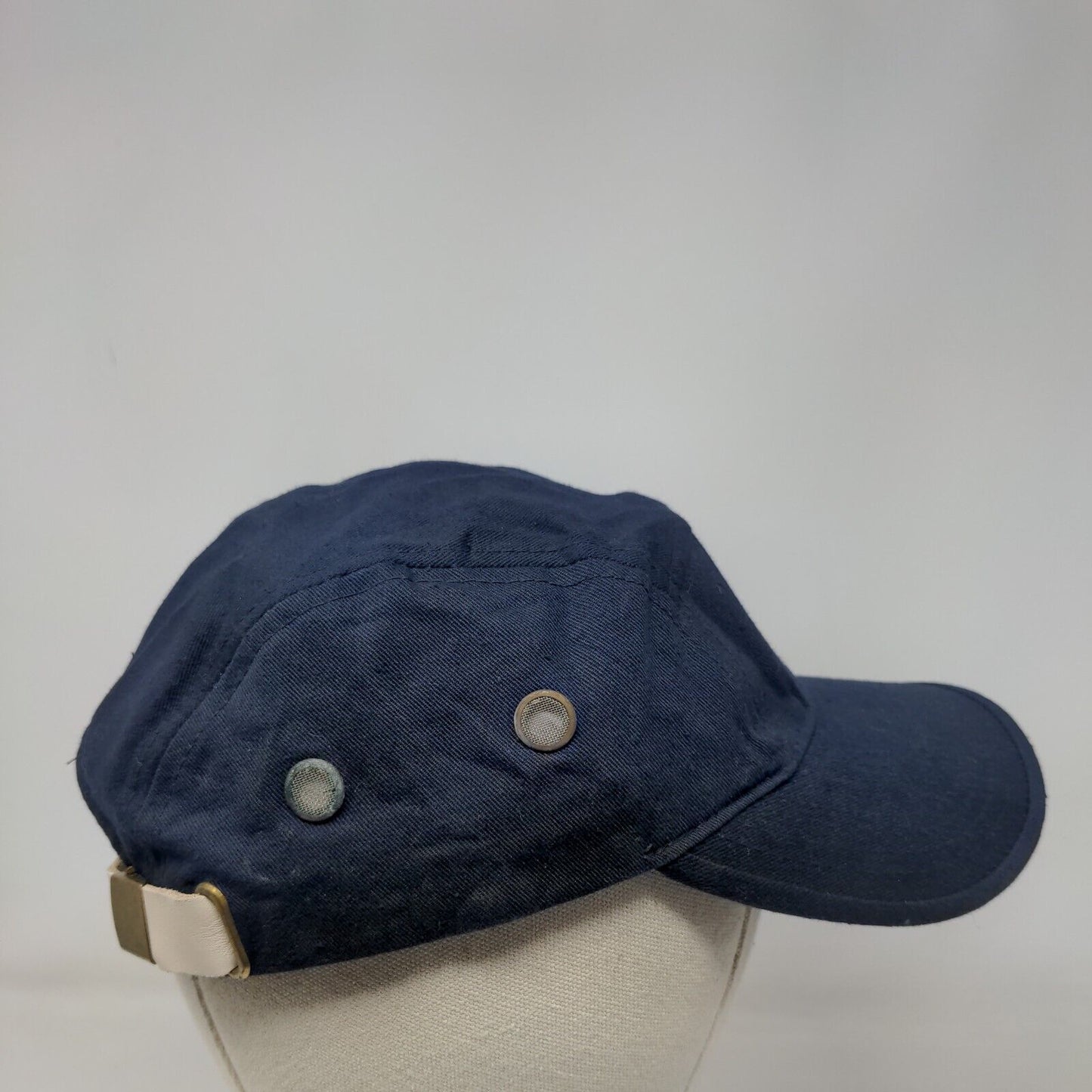 Unbranded Slideback 5 Panel Hat Blue One Size Leather Strap Blank