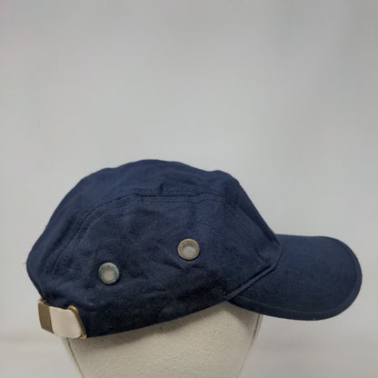 Unbranded Slideback 5 Panel Hat Blue One Size Leather Strap Blank