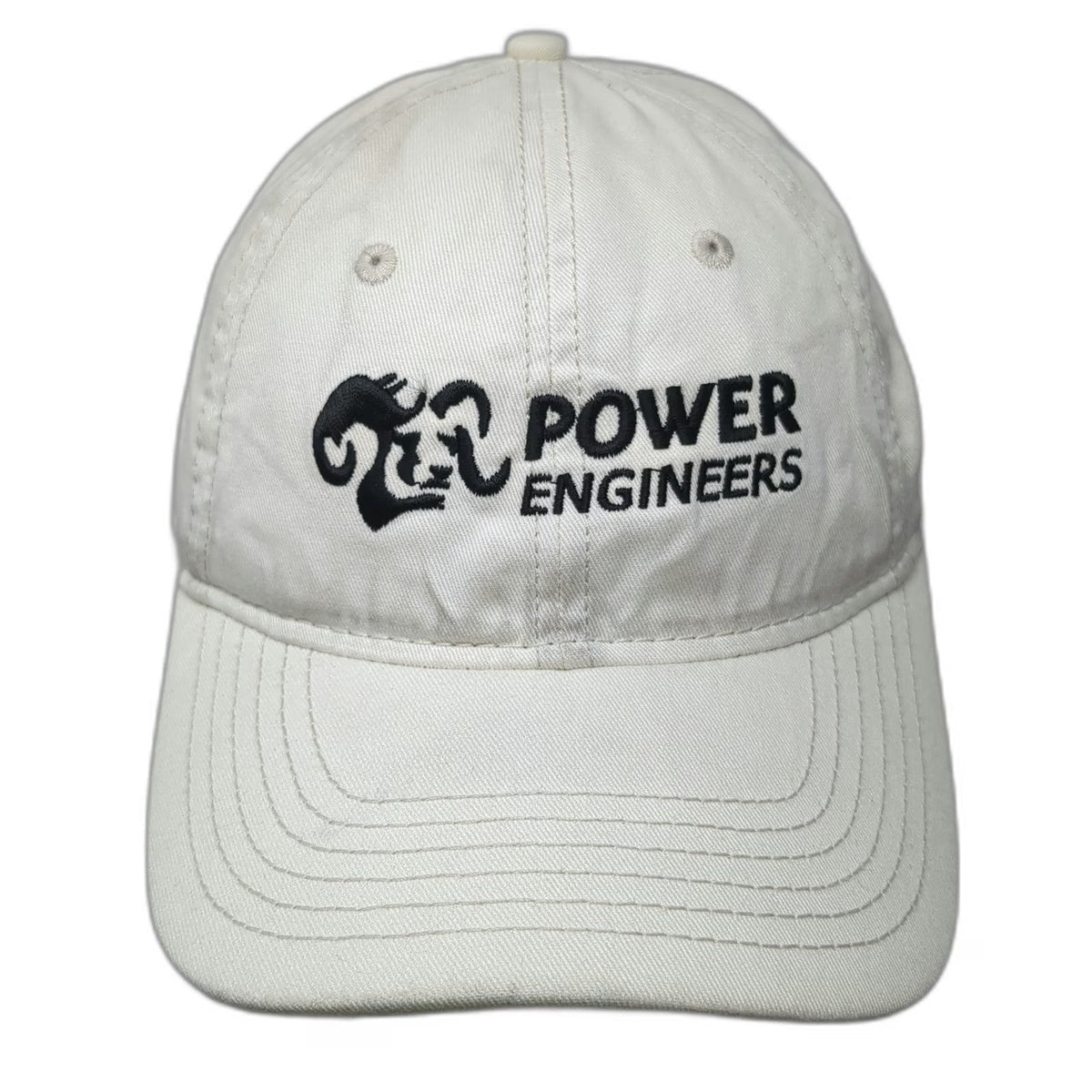 Sportsman Baseball Cap Beige One Size Power Engineers Logo Slideback Cotton Hat