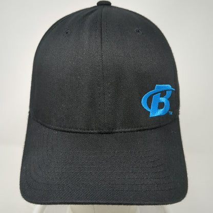 Flexfit Baseball Cap Black M Bodybuilding Logo Stretch Fit Training Workout Hat