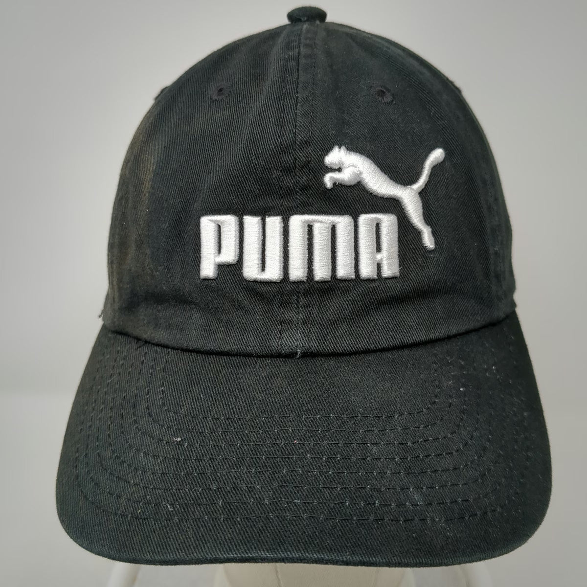 Puma Baseball Cap Black One Size Cotton Logo Strapback Adjustable Athletic Hat
