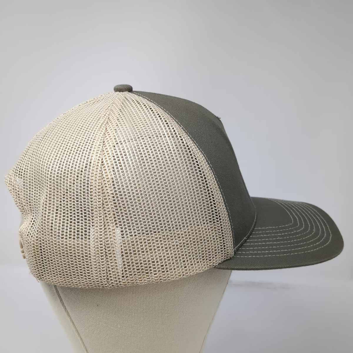 Outdoor Cap Trucker Hat Gray Beige One Size Mesh Back RMEF Team Elk Snapback