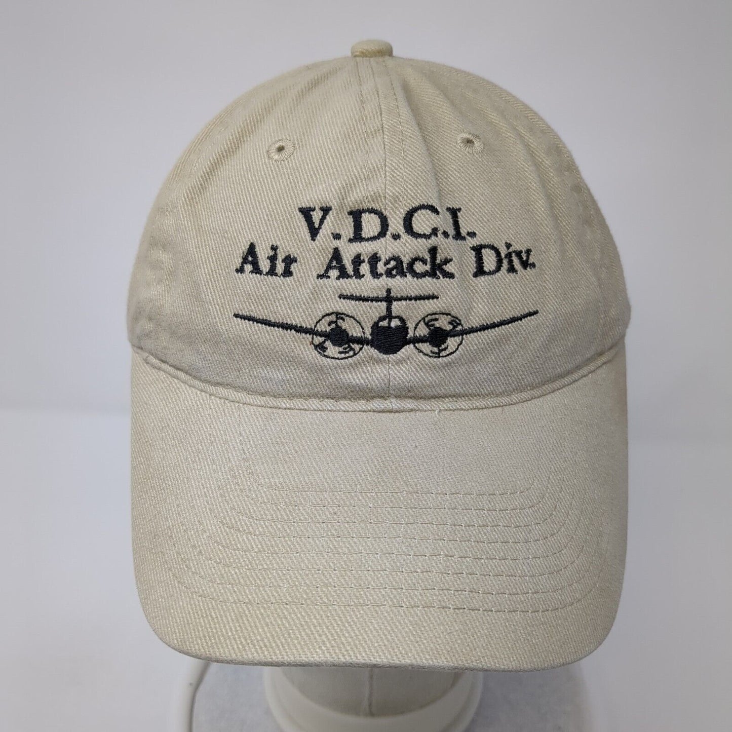 VDCI Air Attack Divison Fight Grew Gaddis Strapback Hat Tan Embroidered Plane