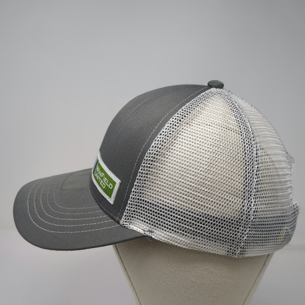 K-Products Baseball Cap Gray One Size WinField United Mesh Strapback Hat
