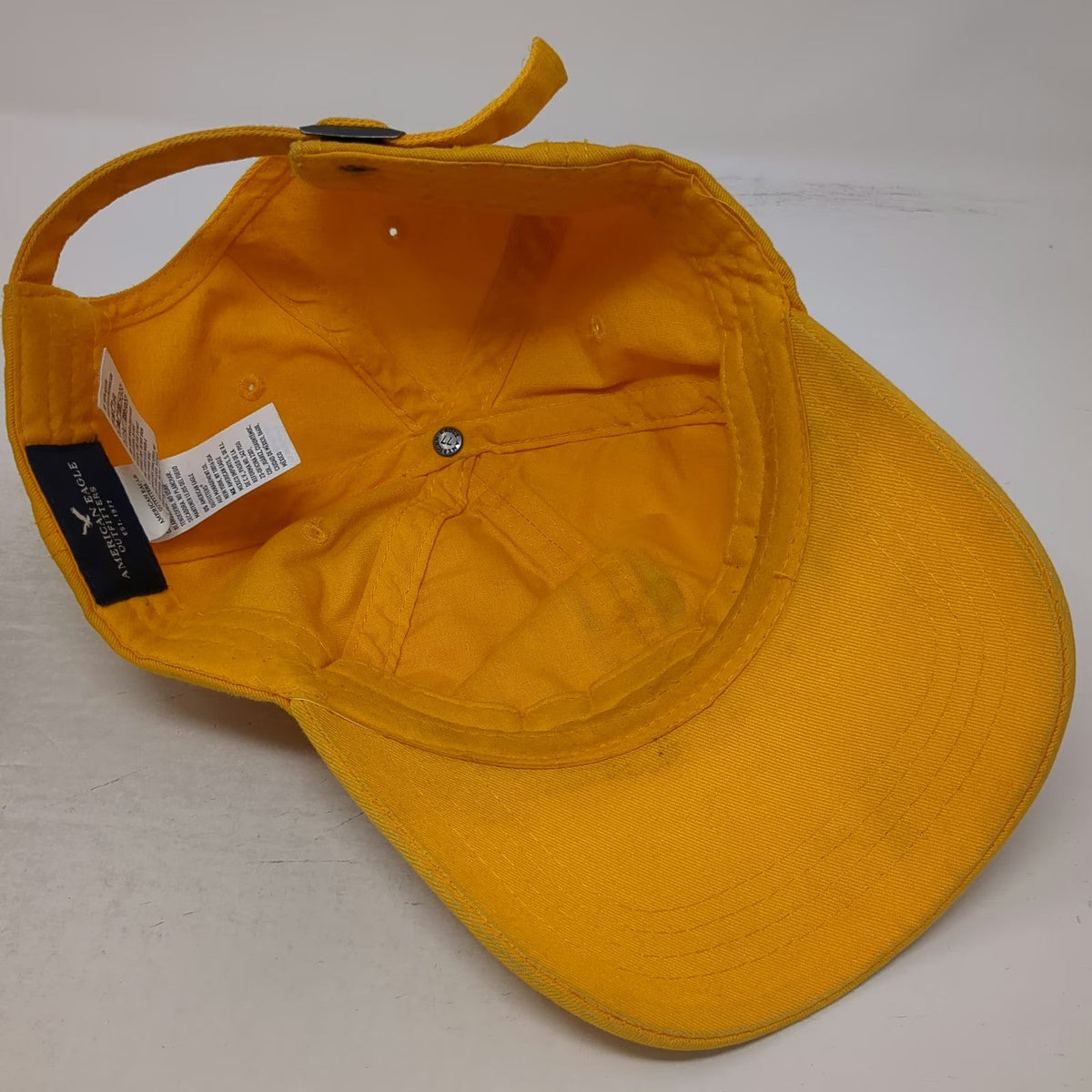American Eagle Baseball Cap Yellow One Size Slideback Cotton Skull Logo Hat